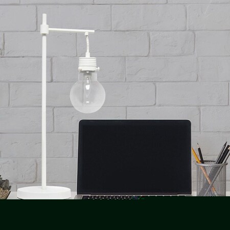 Star Brite Lalia Home White Matte 1 Light Beacon Table  Lamp with Clear Glass Shade ST2752334